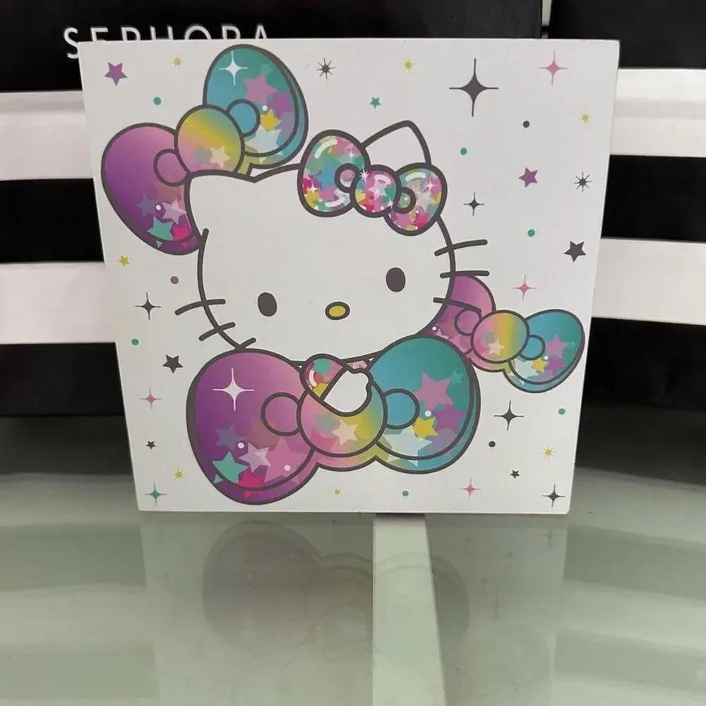 Hello Kitty Bows And Stars Multicolor Wooden Wood Sign